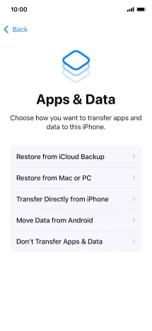 You can transfer content from an Android phone when your phone is activated for the first time and after a factory reset. When this screen is displayed, your phone is ready to transfer content from an Android phone.