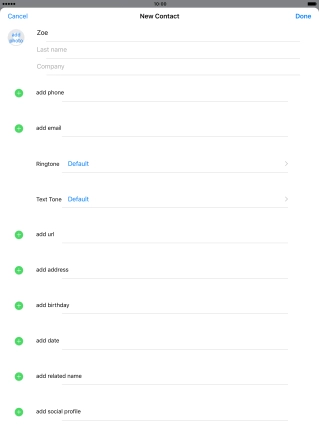 Press Last name and key in the last name.
