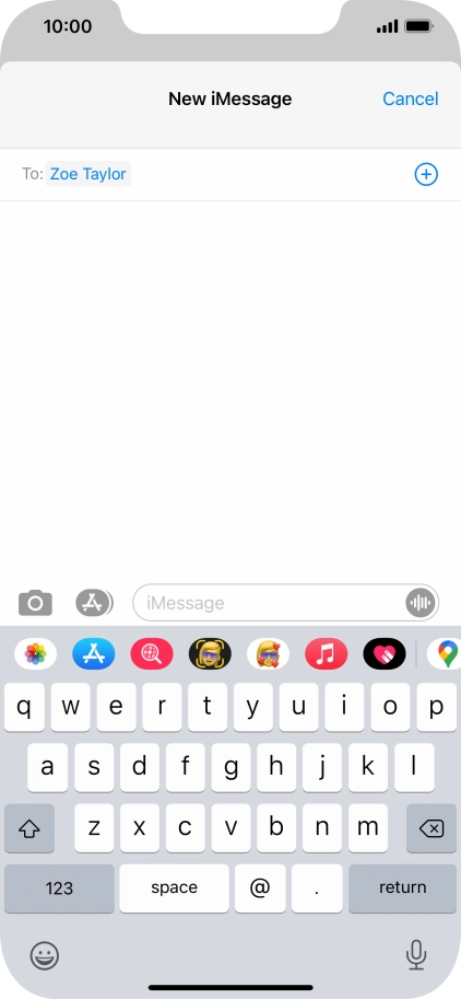 You can also send pictures, video clips, audio files and different effects in your iMessage. Follow the instructions on the screen to send your iMessage with the required content.