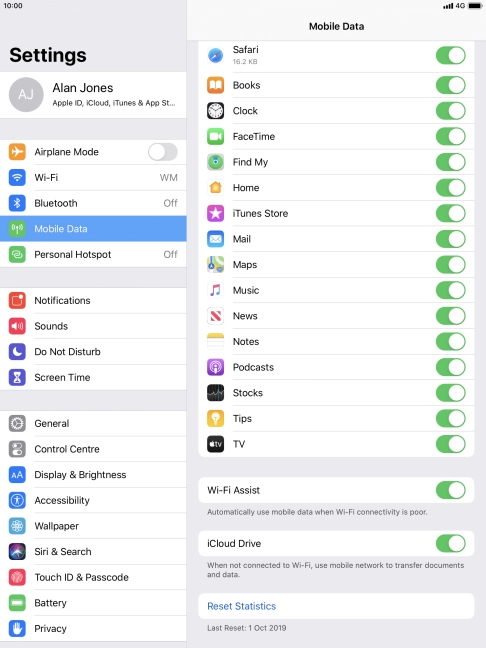 Press the indicator next to 