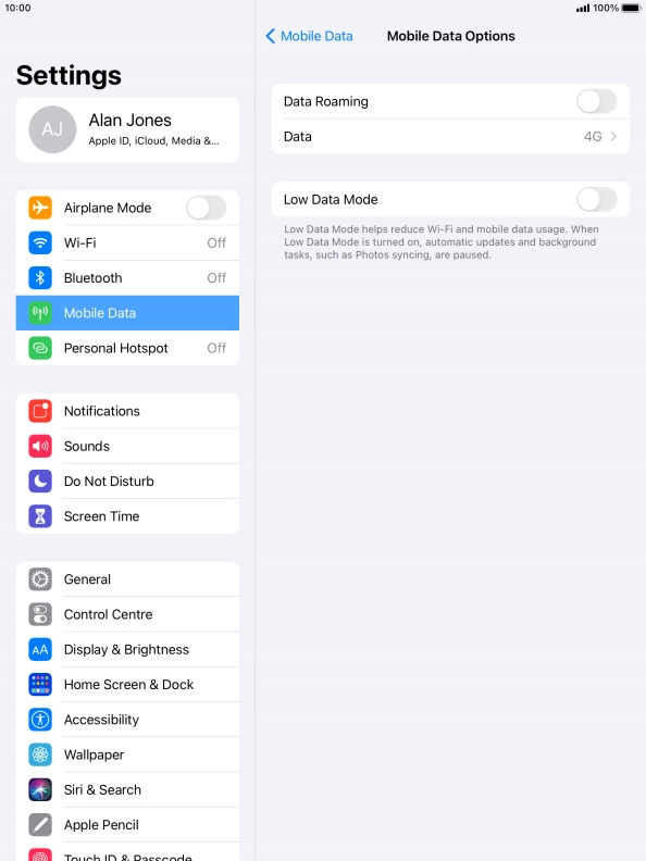 Press the indicator next to 