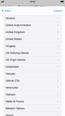 Press the required country.