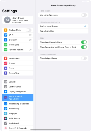 To add new downloaded apps to both the home screen and App Library, press Add to Home Screen.