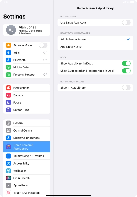 To add new downloaded apps to both the home screen and App Library, press Add to Home Screen.