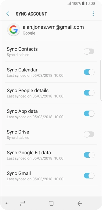 Press the indicator next to 