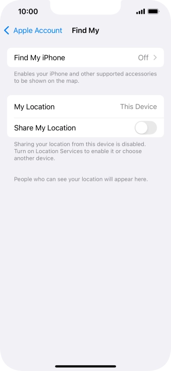 Press Find My iPhone.