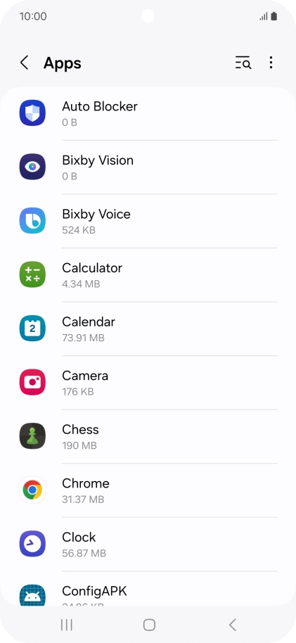Press the required app.