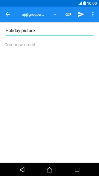 Press the text input field and write the text for your email message.