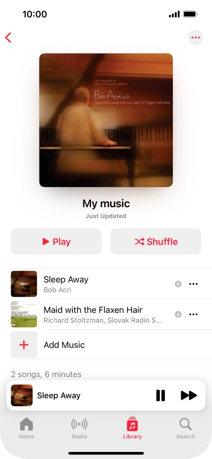 Press the song title.