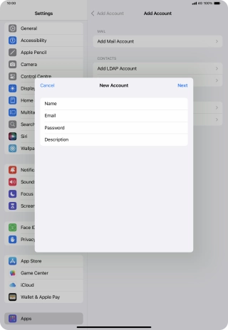 Press Description and key in the required name.