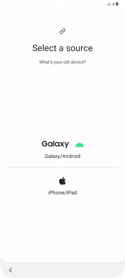 Press the required setting and follow the instructions on the screen to transfer the content from another phone.