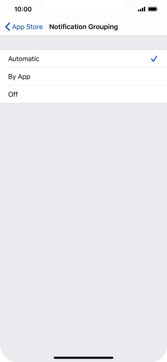 Press the required setting.