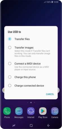 Press Transfer files to turn on the function.