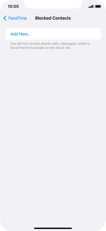 Press Add New... and follow the instructions on the screen to block a contact.