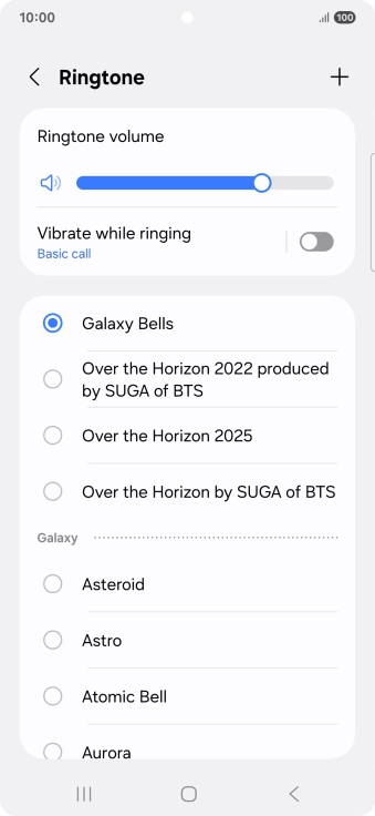 Press the required ring tones to hear them.