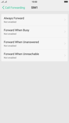 Press the required divert type.