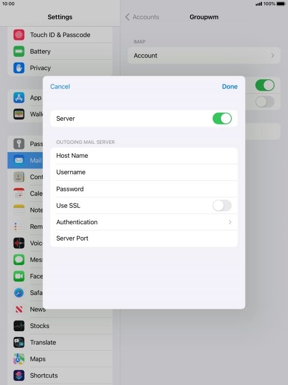 Press Authentication.