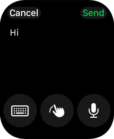 Press the microphone icon and record the message.
