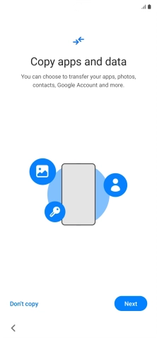 You can transfer the contents of another phone to your phone when it's activated for the first time and after a factory reset. When this screen is displayed, your phone is ready to transfer contents from another phone.