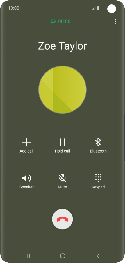 Press the end call icon.