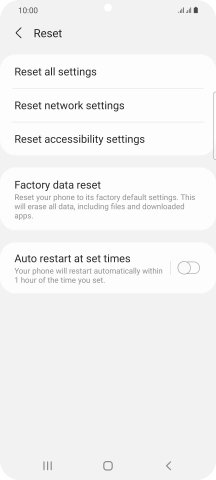 Press Factory data reset.