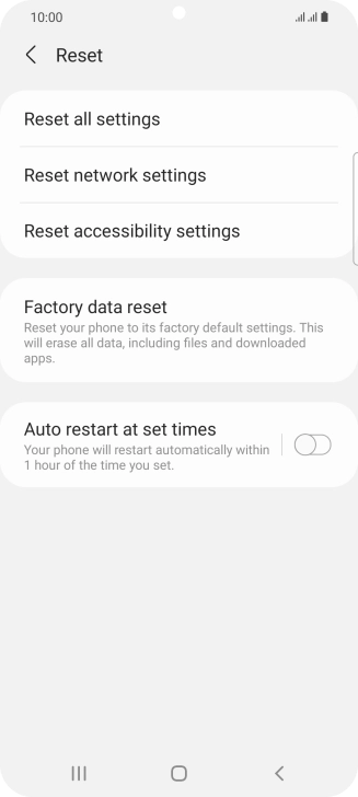Press Factory data reset.