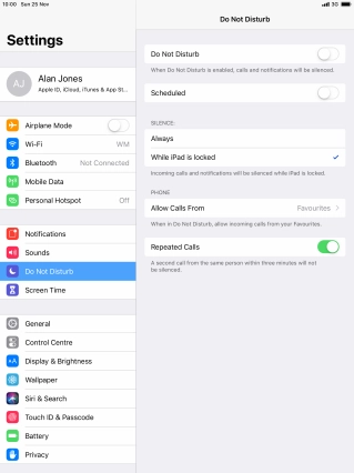 Press the indicator next to 