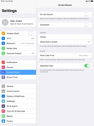 Press the indicator next to 