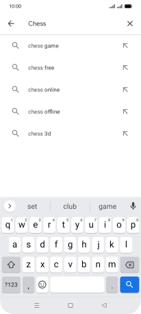 Key in the name or subject of the required app and press the search icon.