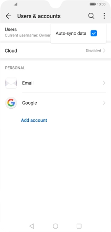Press Auto-sync data to turn the function on or off.