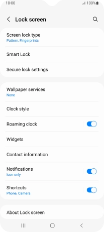Press Screen lock type and key in the additional phone lock code you created earlier.