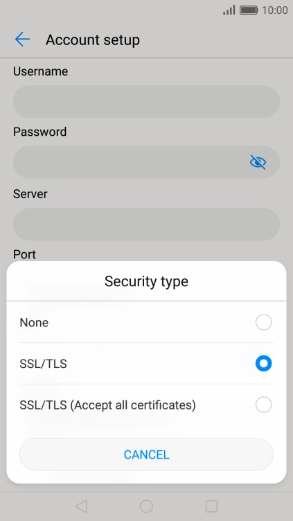 Press None to turn off the function.