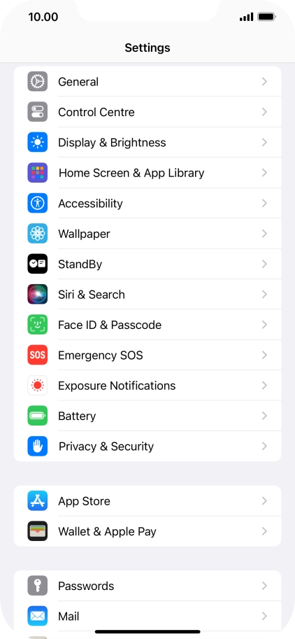 Press Face ID & Passcode.