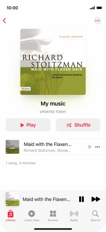 Press the song title.