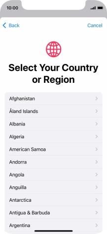 Press the required country.