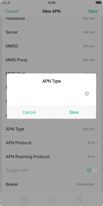 Key in mms and press Save.