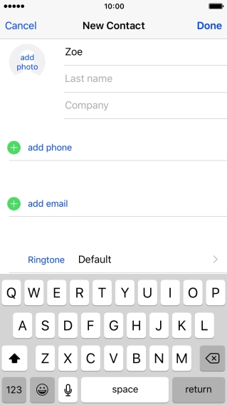 Press Last name and key in the last name.