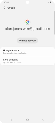 Press Sync account.