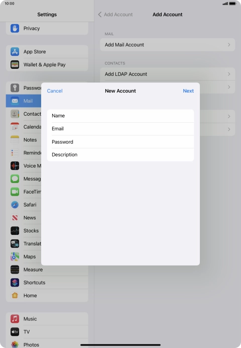Press Description and key in the required name.