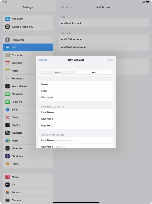 Press Host Name and key in the name or IP address of your email provider's outgoing server. Please note that if you can't send email messages when using your email provider's outgoing server, key in smtp.vodafone.net.au (Vodafone's outgoing server).