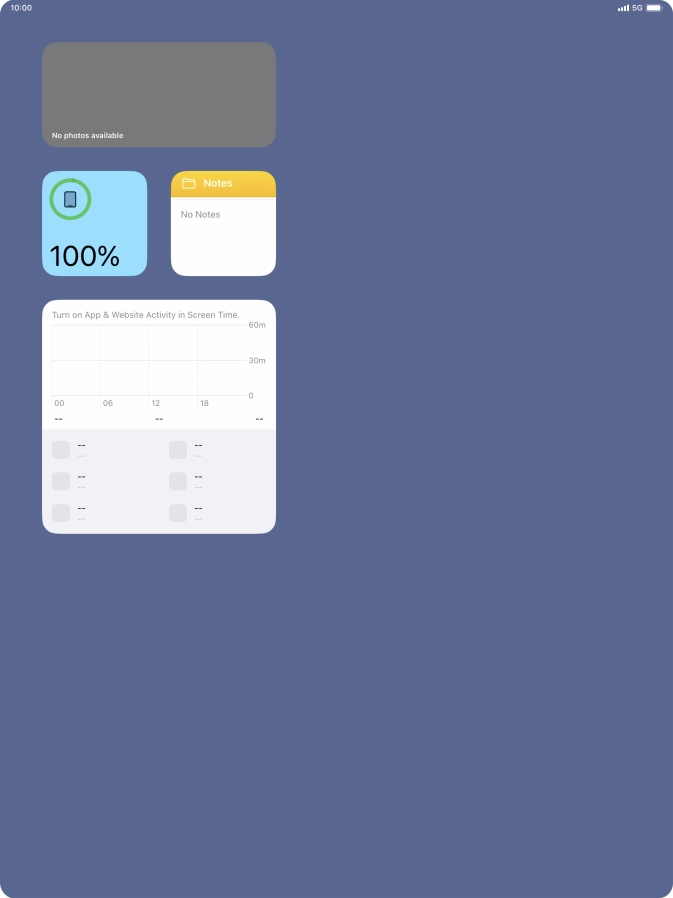 Slide your finger up or down on the screen to see more widgets.