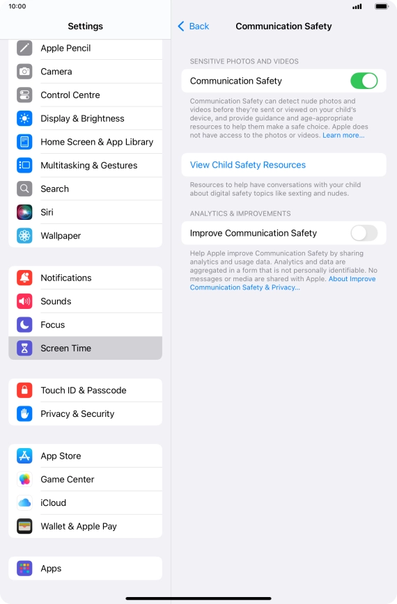 Press the indicator next to 