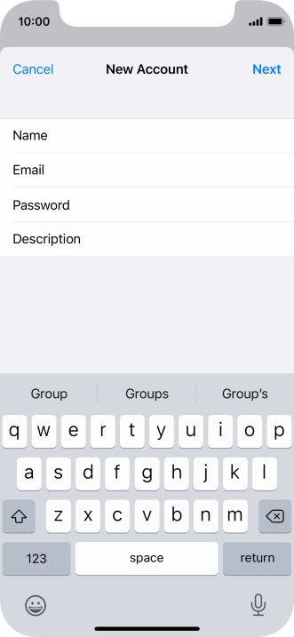 Press Description and key in the required name.