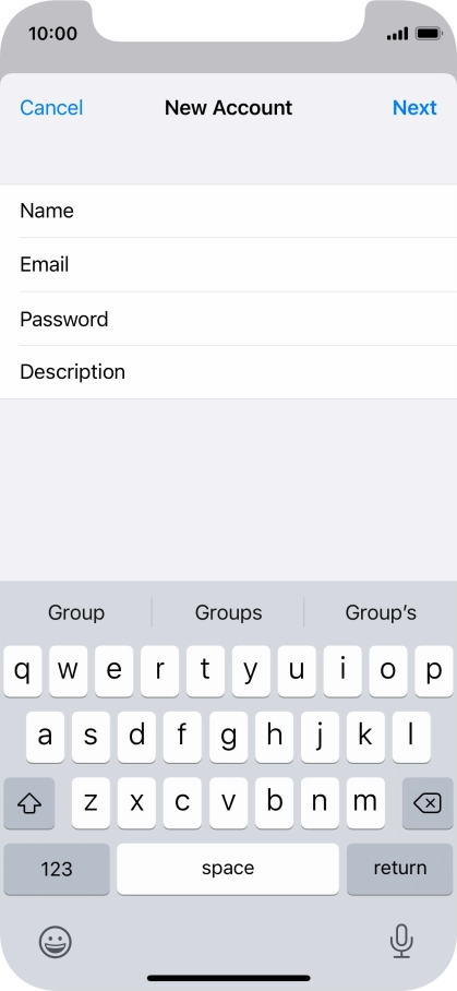 Press Description and key in the required name.