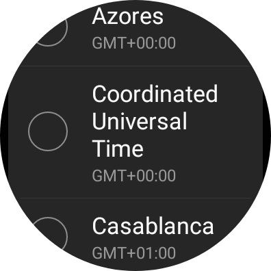 Press the required time zone.
