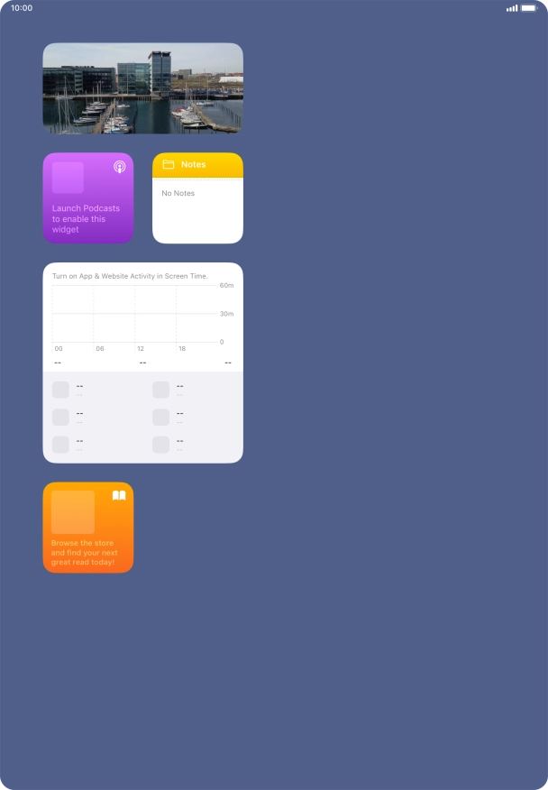 Press and hold the required widget until a pop-up menu is displayed.