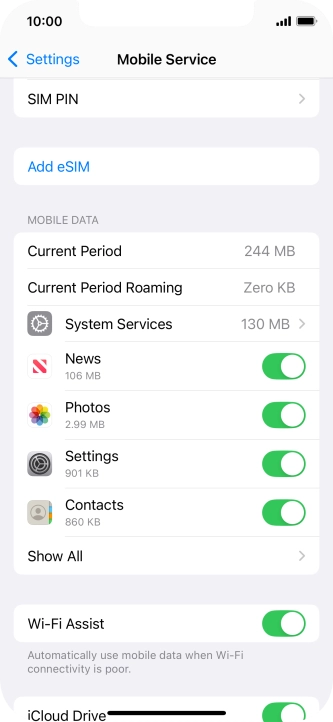 The total data usage is displayed next to Current Period.