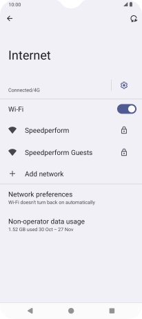 Press the required Wi-Fi network.