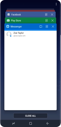To end one running application, slide your finger right on the required application.