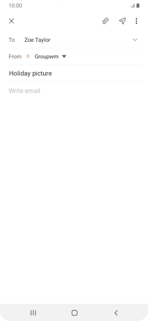 Press the text input field and write the text for your email message.
